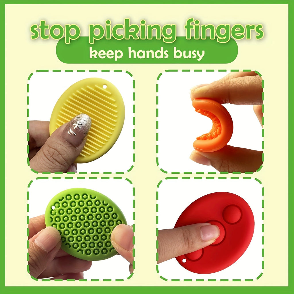 Textured Soft Worry Stones Fidget Toys 6/12 Pack Sensory Calming Tool for Autism ADHD Anxiety Relief Students Kids Classroom Prizes Stress Toys Bulk Pack