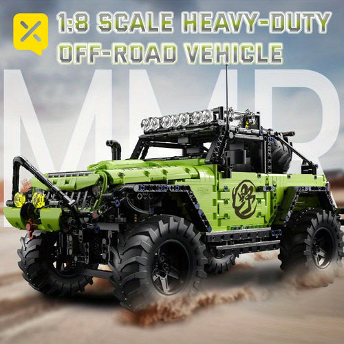 2372pcs 1:8 Scale Large Heavy Cross-Country Building Block Car with Domineering Large Tires – Detailed Off-Road Building Set Display Model Gift for Adults & Kids