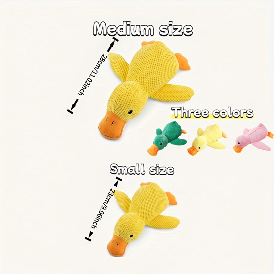 Squeaky Duck Plush Dog & Cat Toy - Interactive Chew Toy with Squeaking Sound, Double-Layer Thick Fabric, Durable Bite Toy for Small Medium Large Pets, Fun Holiday Gift