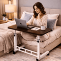 Adjustable Height Rolling Laptop Table with Wheels – Mobile Bedside Computer Desk & Sofa Side Table for Bedroom, Home Office, Dorm, 8 Colors Available