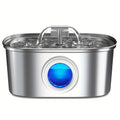 Pet Water Fountain 108oz Stainless Steel Smart Automatic - Silent Faucet Stream Dispenser with Transparent Window for Cats & Dogs, Optional Filters & Chip Sensor