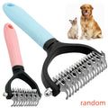 Pet Dematting Comb 2 Pack Double-Sided Undercoat Rake for Cats & Dogs – Stainless Steel Deshedding Brush Removes Mats Tangles Loose Fur Large & Small