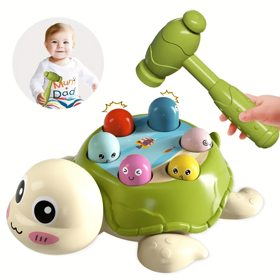 Toddler Hammer Toy Turtle Shape Sorter – Educational Colorful Pounding Bench for Kids, Shape Sorting Learning Game, Perfect Christmas Halloween Thanksgiving Gift for Boys & Girls 18M+