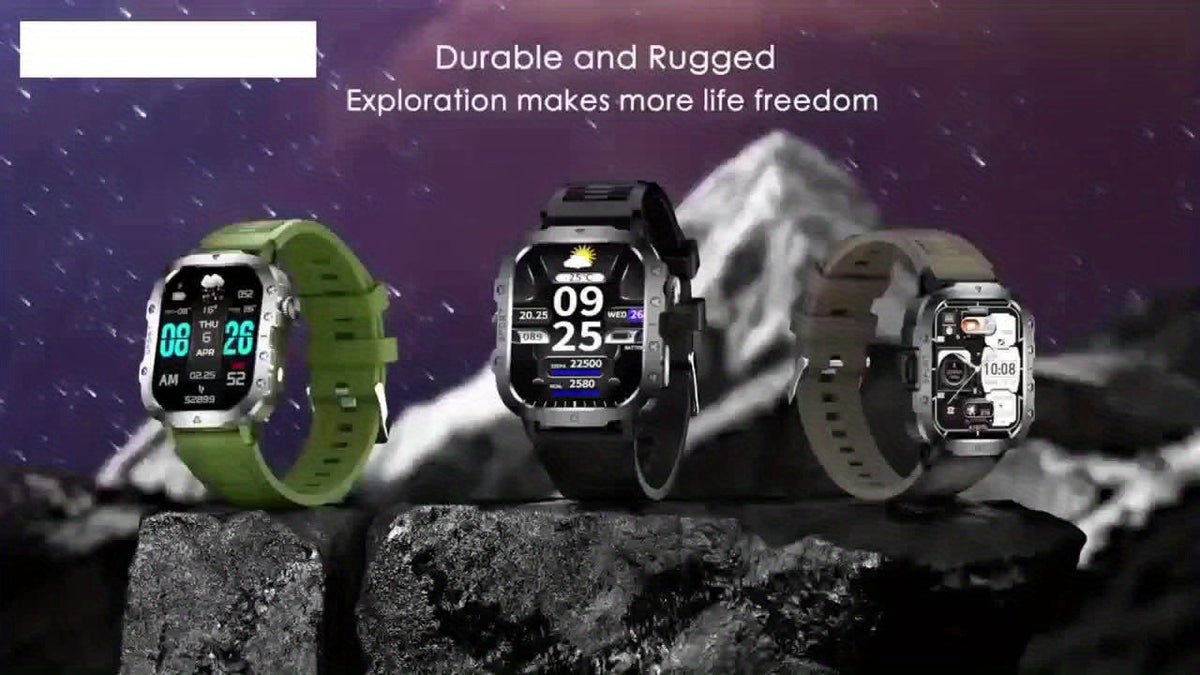 Large Screen Smartwatch Compatible with iPhone Android Wireless Calling SMS Fitness Tracker Heart Rate Monitor Remote Camera Control USB Rechargeable for Men Women - Modern Design Travel Gift