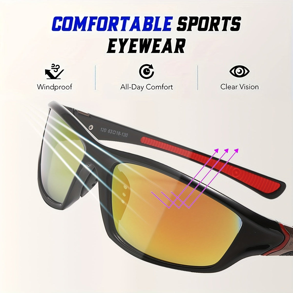 4 Pairs Polarized Sports Sunglasses UV400 Protection for Men & Women – Full Frame Fashion Eyewear for Cycling, Running, Fishing, Rock Climbing & Outdoor Travel, Polychrome