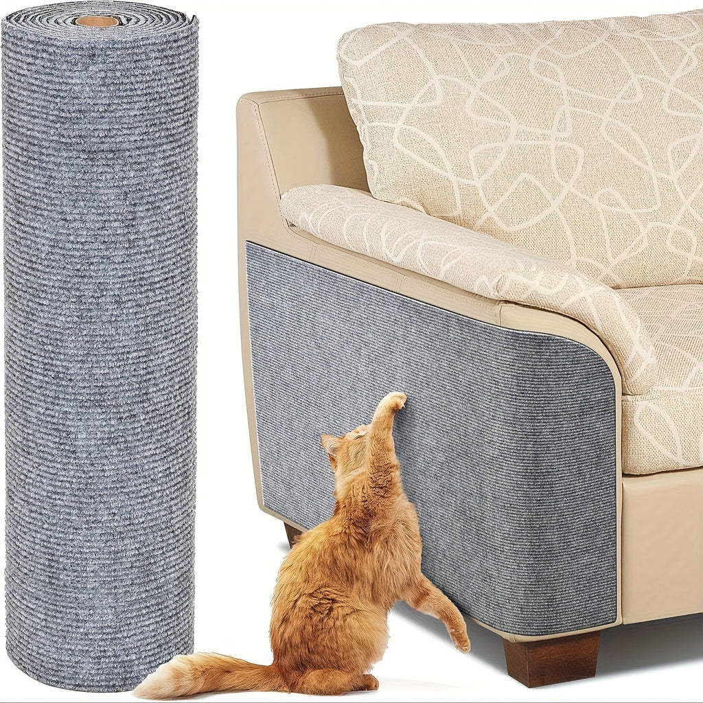 Self-Adhesive Cat Scratching Mat Roll – 15.75x118in Polyester Scratch Guard Tape for Furniture, Sofa, Door & Wall, Durable Cat Scratch Deterrent Sticker, Protects Upholstery, 3 Colors