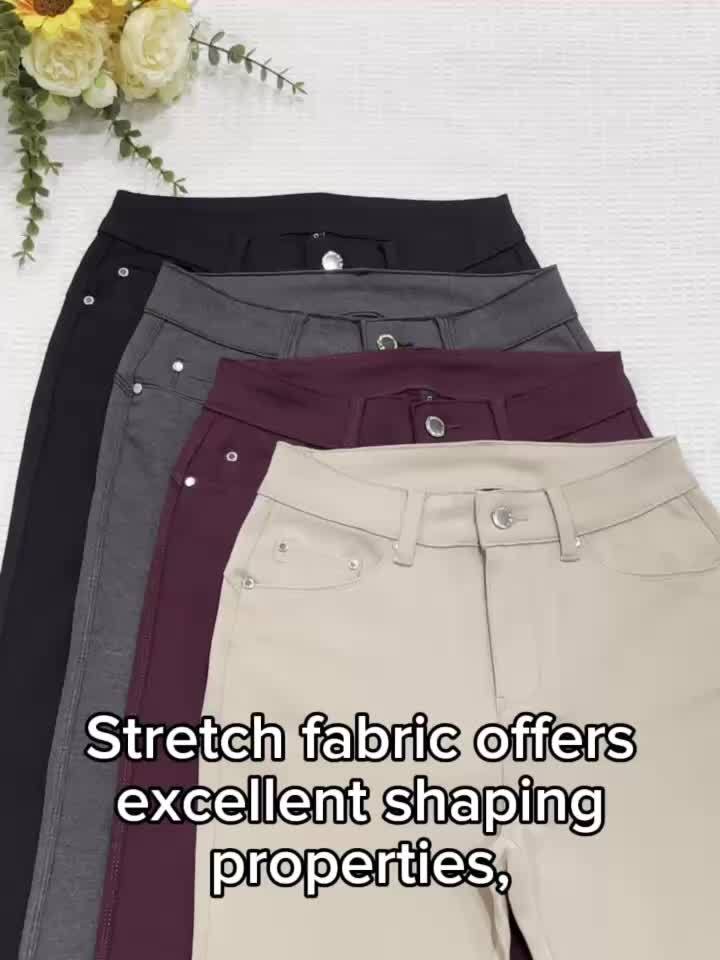 Women's High Waist Stretch Skinny Jeans Metal Button Detail Street Style Slim Fit Denim Pants 10 Colors S-XXL