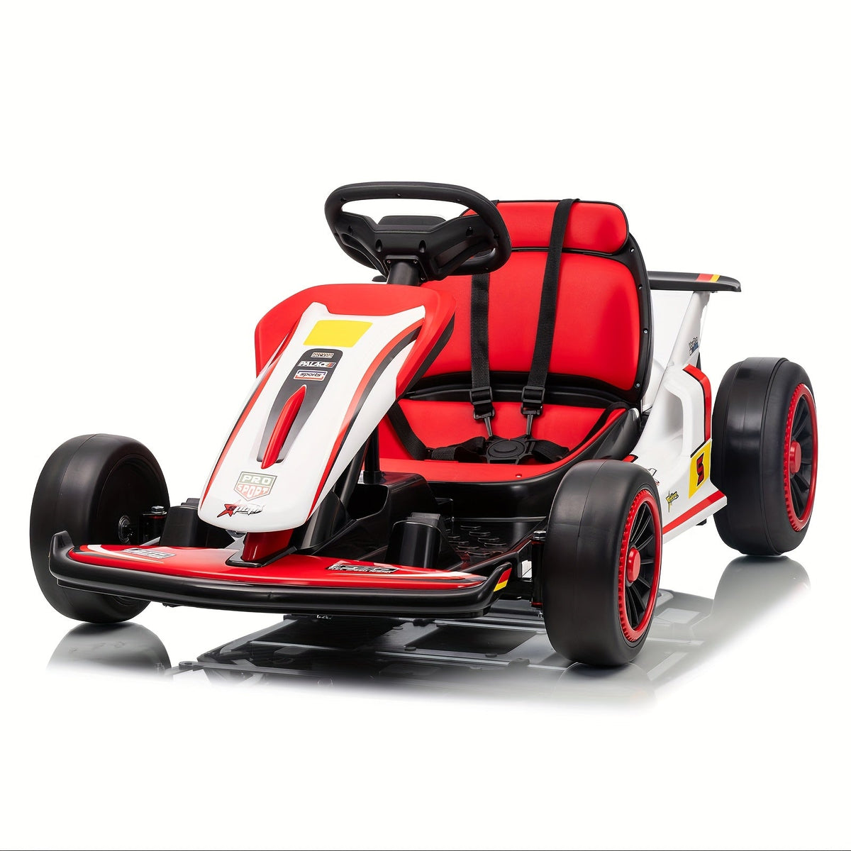 MUKIDY 24V Electric Go-Kart for Kids - 250W Drift Cart for Ages 6-12, All-Terrain EVA Wheels, 5-Point Safety Belt, Soft Start, Music & Horn, Battery Powered Outdoor Ride-On Toy | Best Gift for Boys Girls