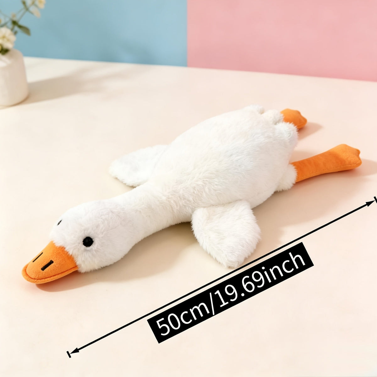 Large Soft Duck Plush Toy for Dogs and Cats 20 Inch - Upgraded Embroidered Eyes Zipperless Washable Giant Duck Stuffed Animal Pet Toy, Dog Companion Toy for Large Medium Small Breeds, Multiple Colors
