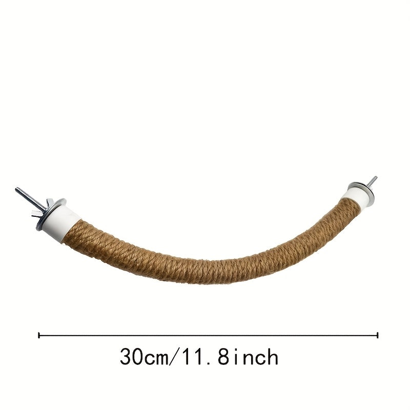 U-Shaped Sisal Rope Bird Perch for Bird Cage - Natural Rope Stand for Parrot Climbing Beak & Nail Grinding - Bird Cage Accessory for Parrots Parakeets Cockatiels Budgies Lovebirds Random Color