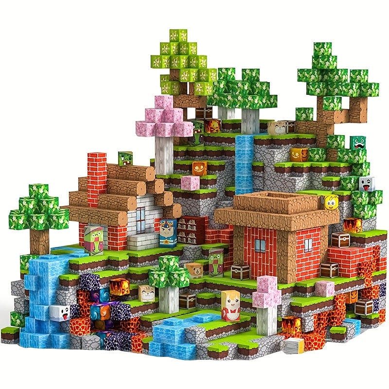 100pcs Creative Magnetic Building Blocks Toy Durable ABS STEM Toy for Kids Ages 3+ Develops Spatial Thinking & Motor Skills Varied Themes Random Styles Birthday Christmas Gift