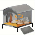 Outdoor Cat Shelter Insulated All-Season – Weatherproof Warm House for Stray & Feral Cats and Small Dogs, Raised Base, Medium Large Extra-Large Sizes, Sturdy Year-Round Outdoor Pet Bed & Habitat