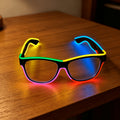 Colorful LED Light Up Glasses Fluorescent Neon Party Glasses Multi-Color Luminous for Halloween Christmas EDM Rave Festival Cosplay Carnival Party