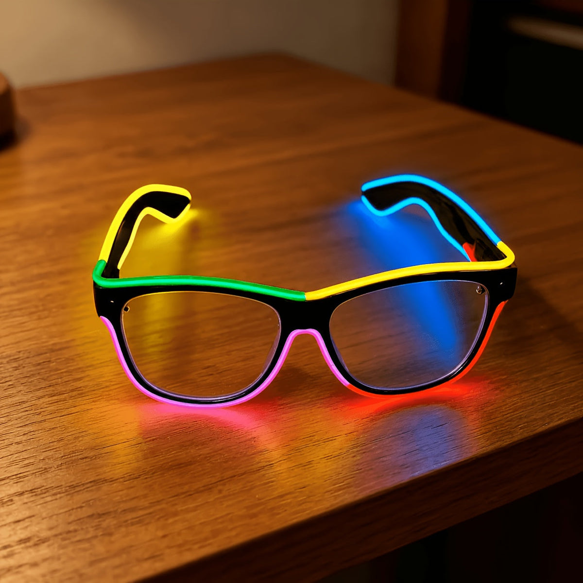 Colorful LED Light Up Glasses Fluorescent Neon Party Glasses Multi-Color Luminous for Halloween Christmas EDM Rave Festival Cosplay Carnival Party