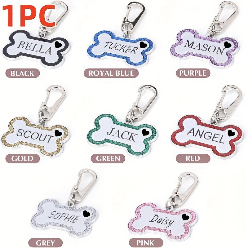 Personalized Engravable Dog ID Tag Collar Plate – Fashionable Anti-Lost Name & Phone Number Plate for Cats & Dogs, 8 Colors, Fits Small Medium Large Breeds, Cute Stylish Pet Gift