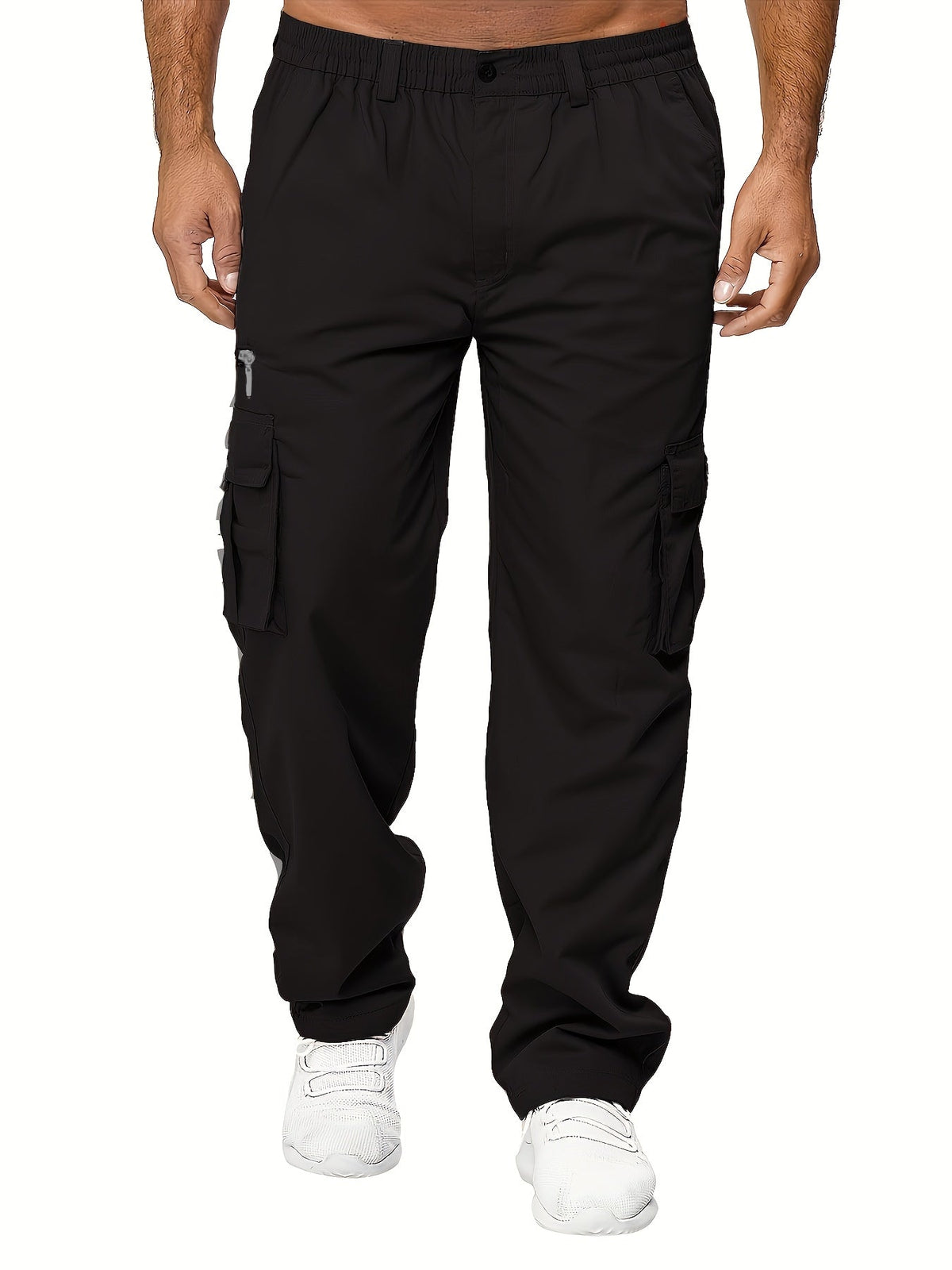 Men's Cargo Pants 3-Pack Multi-Pocket Regular Fit – Solid Color Polyester Woven Hiking Outdoor Pants for Spring & Fall, Sizes S-XXXL, 9 Color Combos