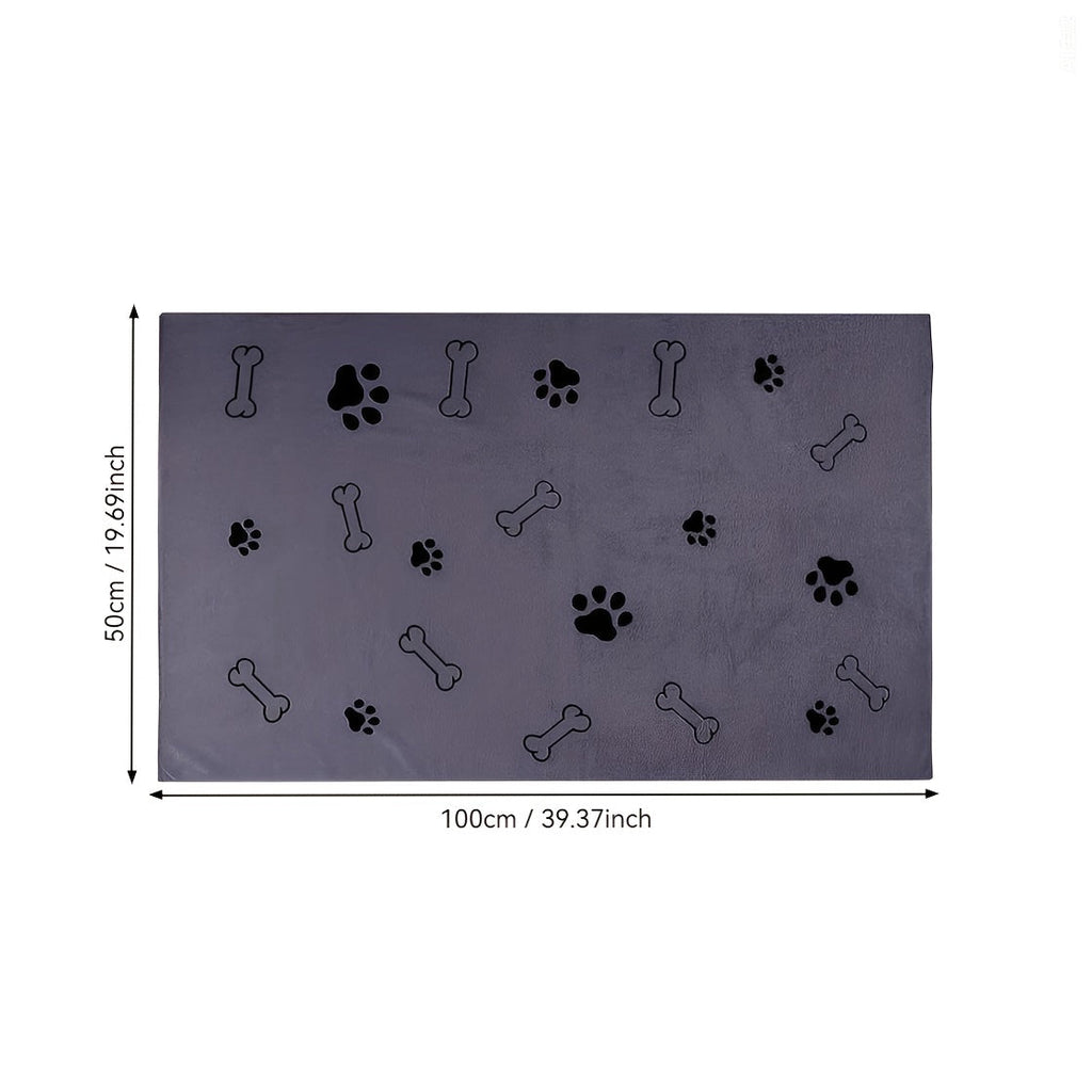 2-Pack Super Absorbent Microfiber Pet Towels for Dogs & Cats – Extra Large 20x40 Inch Quick-Dry Bath Towels with Cute Paw Print Design, Soft Post-Bath Drying Towel Set for Puppies and Kittens