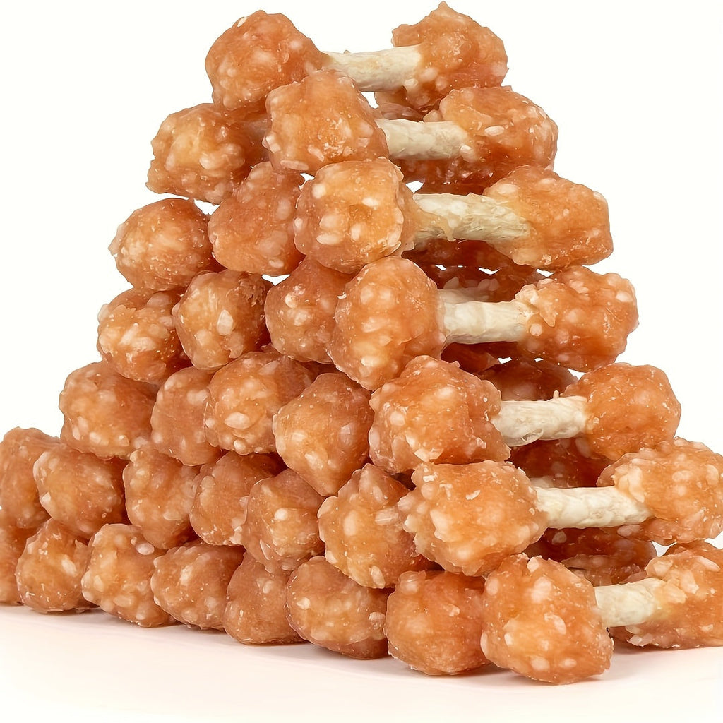 High Protein Chicken Dumbbell Dog Treats – Natural Healthy Long-Lasting Training Reward Snacks with Rice for Small, Medium & Large Breed Dogs
