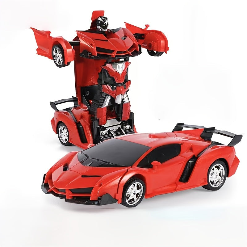 1:18 Scale Remote Control Car Robot Toy 2-in-1 One-Click Transformation 360° Drifting 2.4G RC Transforming Robot Car with LED Lights for Kids Boys Age 3+ Birthday Gift