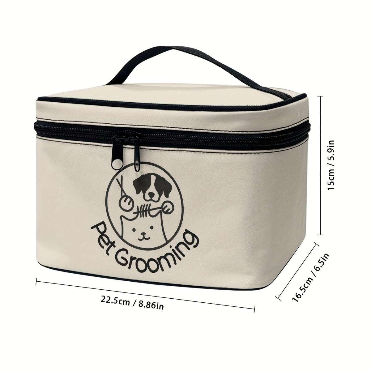 Pet Grooming Tool Storage Bag for Dogs & Cats – Portable Organizer with Handle & Double Zipper, Travel-Ready Dog Cat Grooming Kit Pouch, Ideal Gift for Pet Lovers