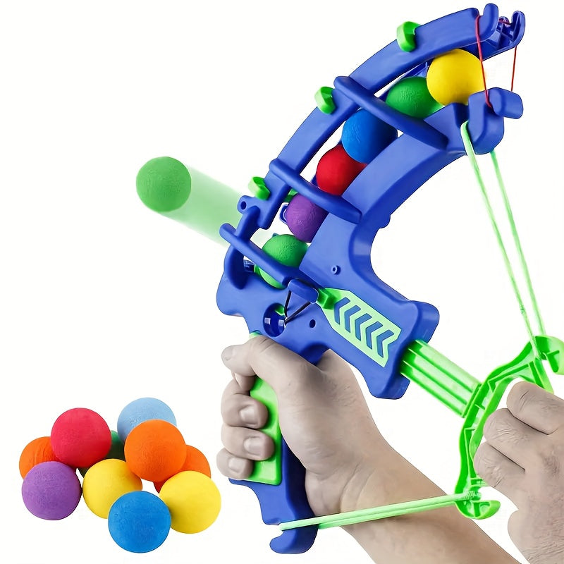 Kids Soft Foam Ball Bow Launcher Toy Set with 5 10 15 or 20 EVA Balls Safe Outdoor Indoor Active Play Competitive Shooting Game for Boys Girls Ages 3 and Up Birthday Gift Random Ball Colors