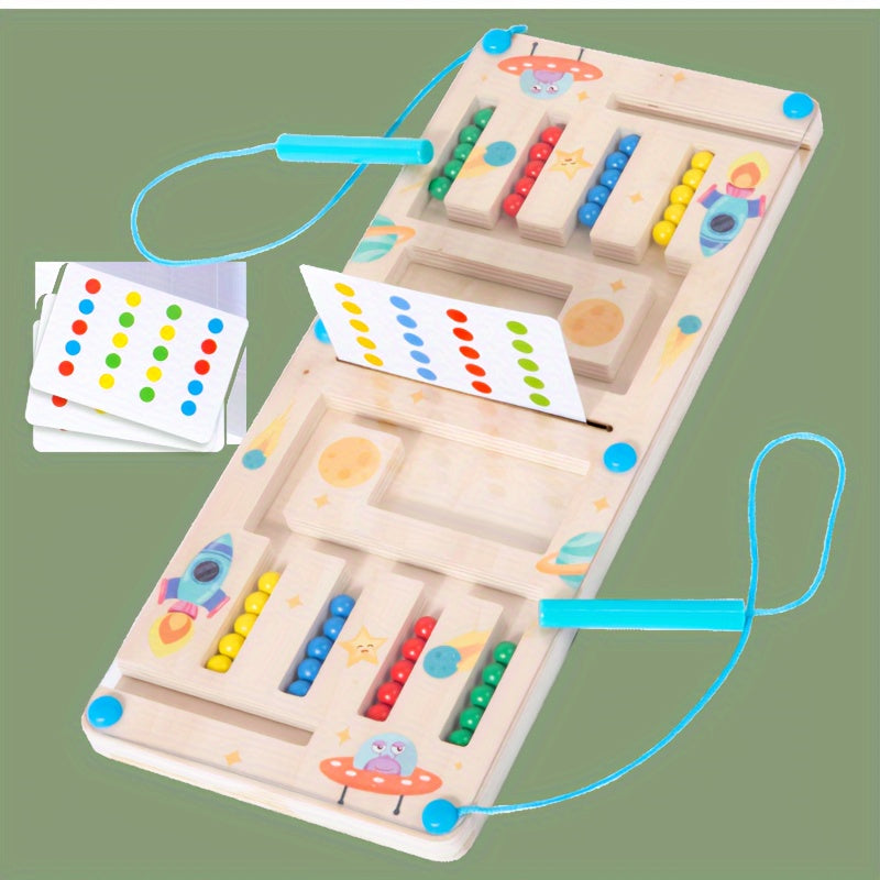 Bead Maze Puzzle Toy 4-Color Shifting Logic Thinking Training Game Brain Teaser for Kids Adults Individual & Double Style STEM Educational Toy Gift
