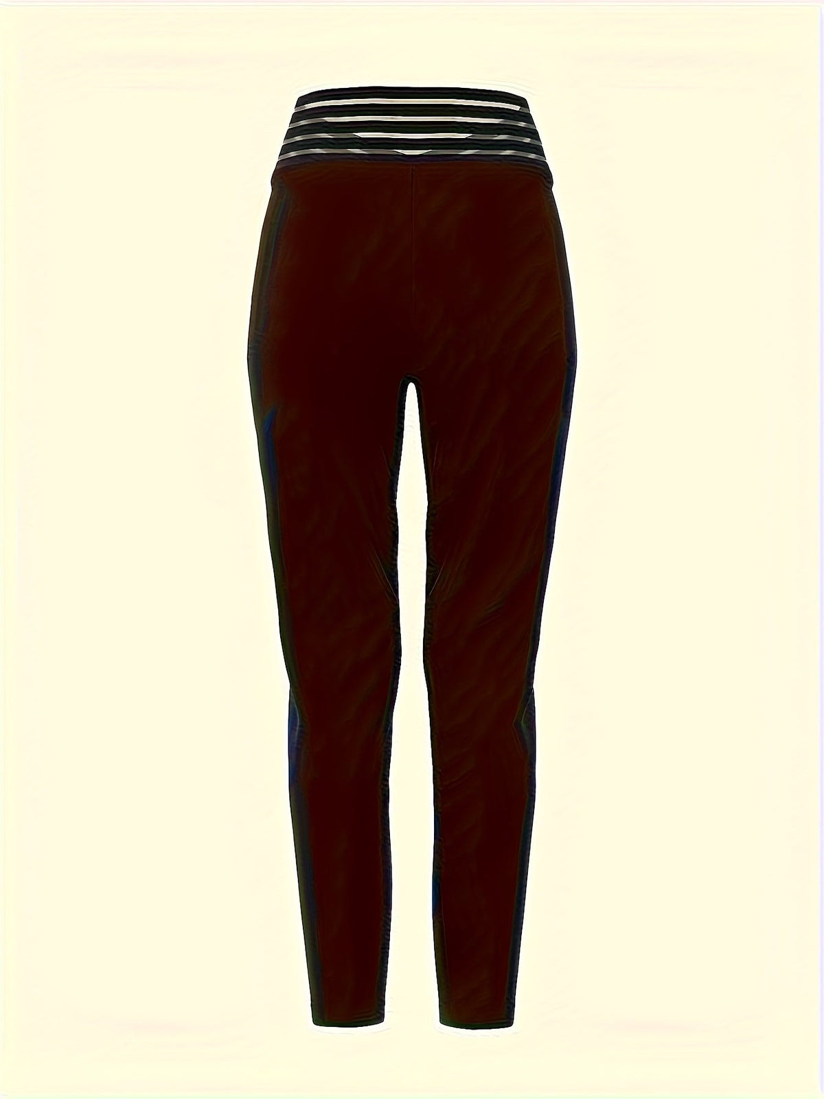 Women's High-Waisted Pencil Pants with Fabric Belt Solid Color 9/10 Length Ankle Trousers - Slim Fit Work Office Casual Pants for Spring Fall All Seasons
