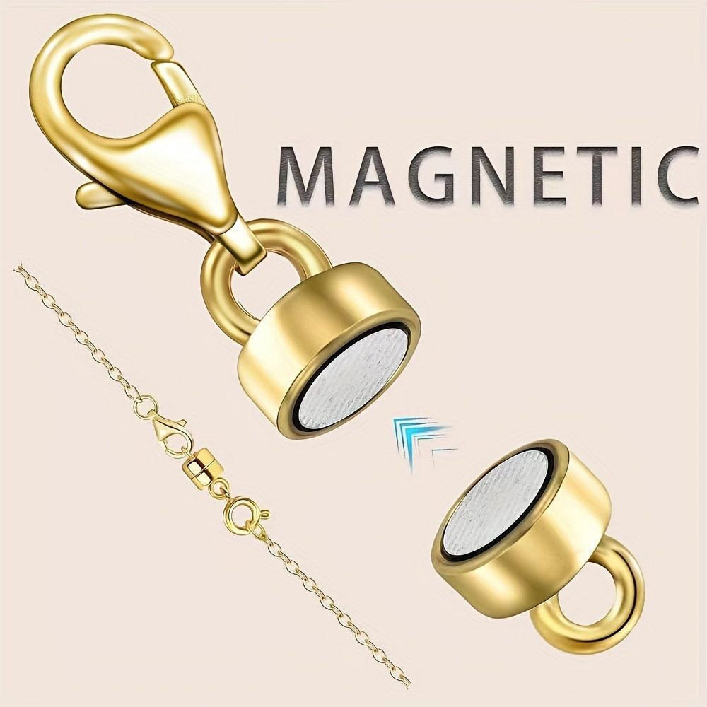 Magnetic Necklace Clasp Set 18 Pieces Gold and Silver – Magnetic Jewelry Clasp Converter with Lobster Clasps for Bracelets Necklaces and Chains – Easy Arthritis-Friendly Jewelry Fastener
