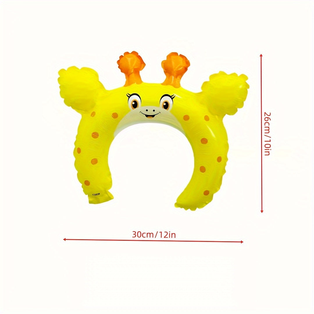 24pcs Zoo Animal Inflatable Headbands for Kids – Safari Jungle Farm Wildlife Balloon Hair Hoops, Jungle Theme Birthday Party Supplies, Animal Costume Party Favors for Boys & Girls (Random Pattern)