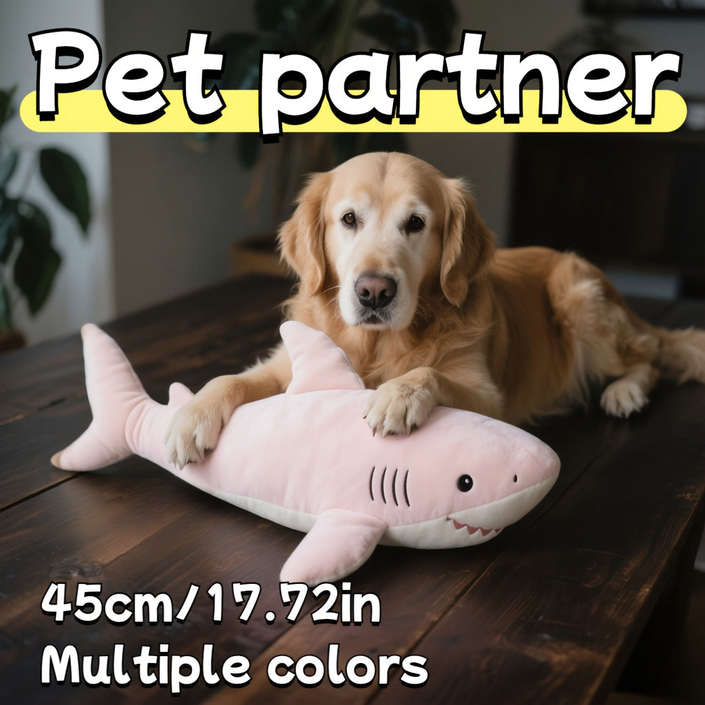 45cm Plush Shark Dog Toy – Colorful Tie-Dye Stuffed Shark Companion Toy for Cats and Dogs, Soft Washable Plush Pet Toy Available in Multiple Colors, Perfect Holiday & Birthday Gift for Pet Lovers