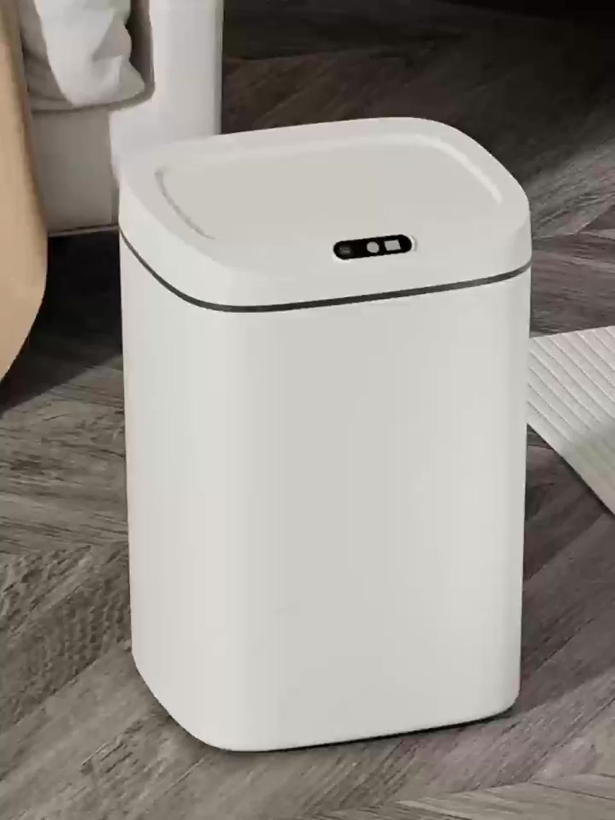 Inductive Smart Trash Can with Sealed Lid and Odor-Proof Technology Touch Control Switch Hands-Free Automatic Sensor Waste Bin Easy-to-Clean for Office Bathroom Bedroom Kitchen