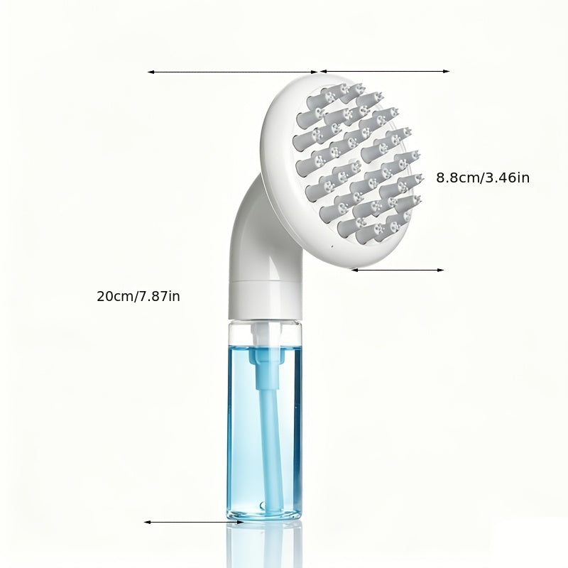 Silicone Pet Bath Brush with Soap Dispenser – Dog & Cat Grooming Massage Brush, Soft Bristle Shampoo Scrubber for Bathing, Deep Cleaning & Deshedding, Available in Purple & White