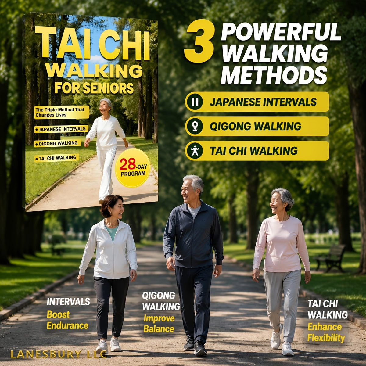 Tai Chi Walking for Seniors - Effortless Weight Loss & Gentle Care with the 28-Day Triple Method, Japanese Intervals & Qigong Walking, Low-Impact Fitness Guide for Older Adults