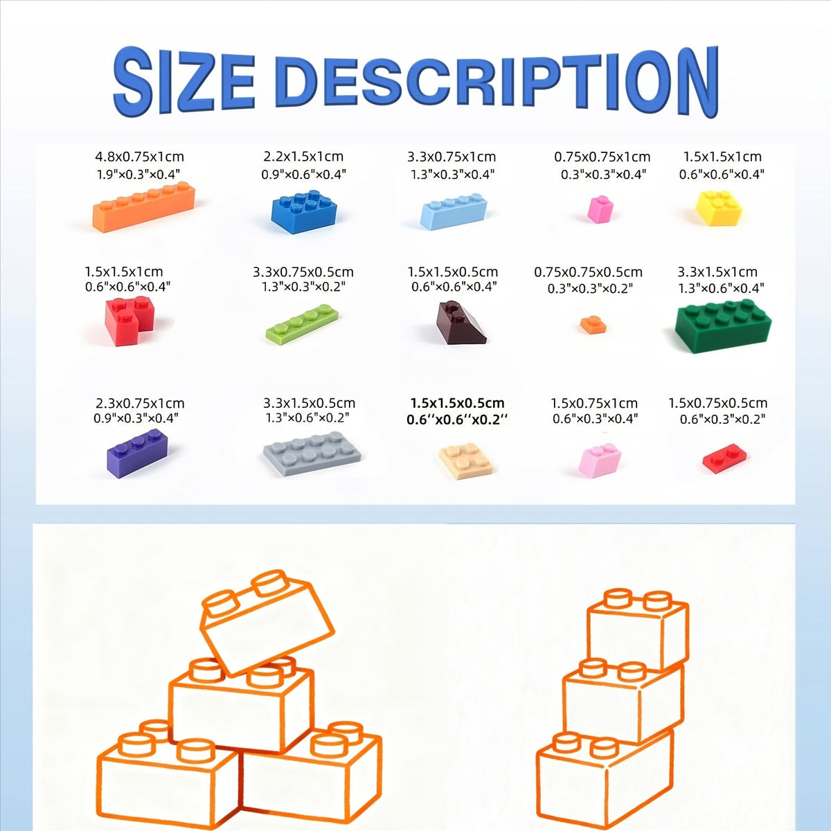 500 Piece Kids Building Blocks Educational Toy Set DIY Small Particle Interlocking Blocks Spark Creativity Imagination Gift for Boys Girls Kindergarten Ages 3+