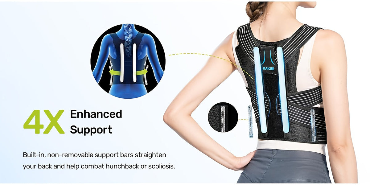 Posture Corrector Vest Adjustable Shoulder Straightening Brace – Padded Shoulder Cushions & Soft Underarm Bands, Unisex Back Support for Daily Wear, Men Women, Small to X-Large, Father's Day Gift