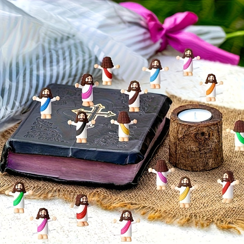 60pcs Christian Gift Set Jesus Figurine Statue with Inspirational Prayer Cards & Mesh Bags Bulk Religious Gifts for Church Easter Christmas Thanksgiving Sunday School – “My Lord My God My Savior”