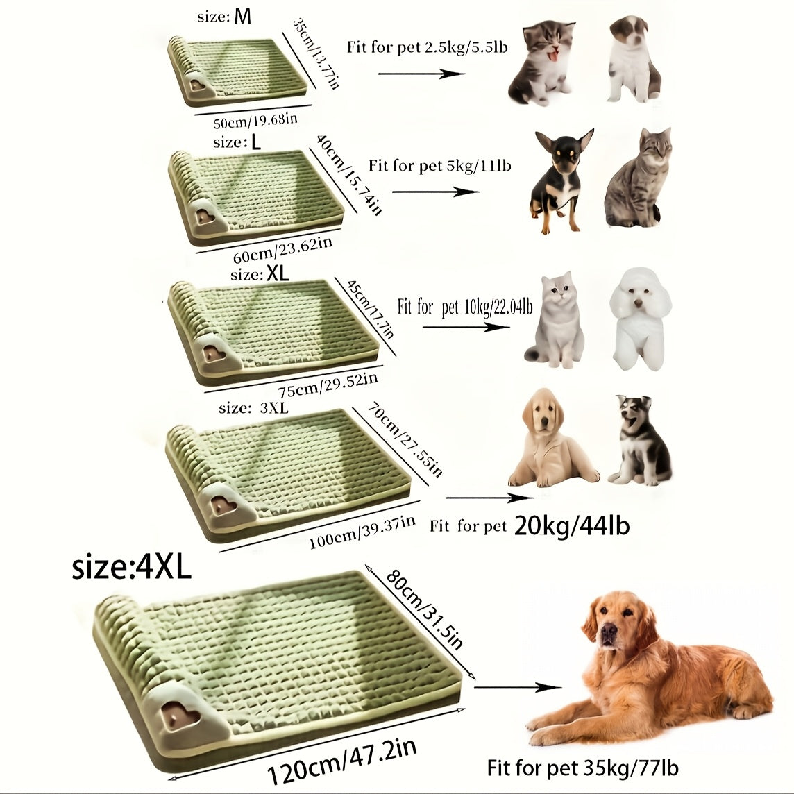 Thickened Cat Dog Bed - Washable Detachable Pet Sofa Sleeping Pad for Cats & Dogs, Extra Large Size Available, Non-Slip Bottom, Cozy Plush Mat for Indoor Pets