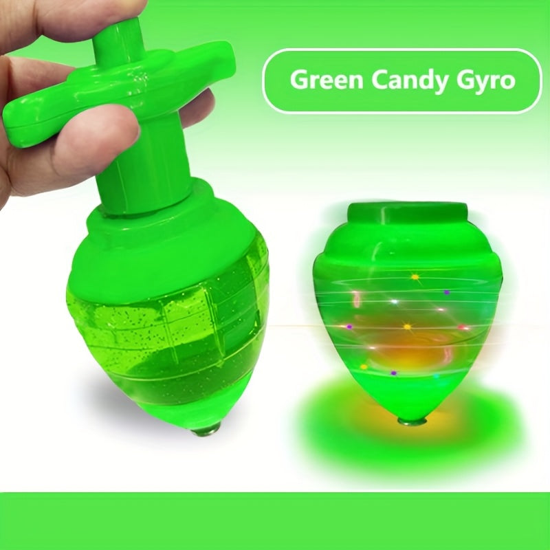 Light-Up Spinning Top Toy with Built-In Launcher Colorful LED Lights Interactive Candy Top Party Toy for Kids Long-Lasting Spin Multi-Color Fun Gift for Boys Girls