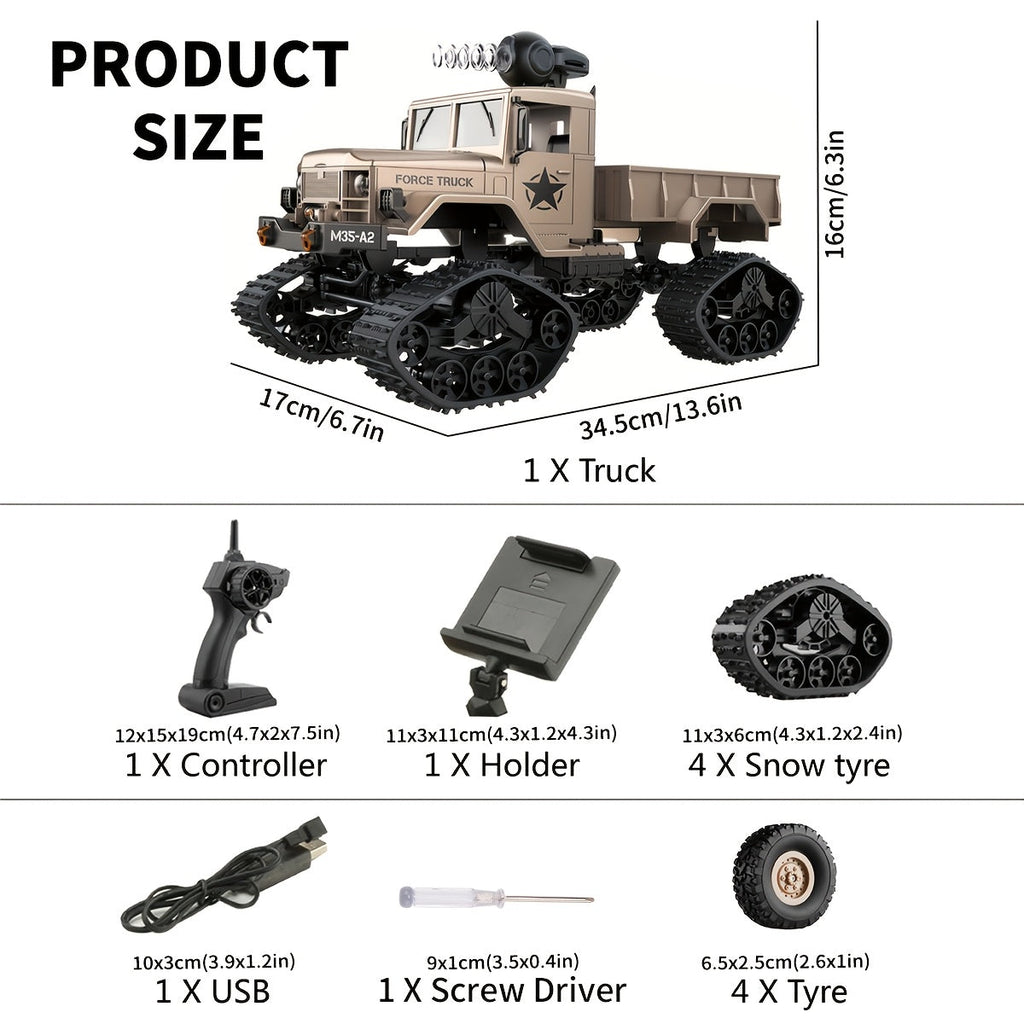 RC Military Truck 4WD 2.4GHz All Terrain Off-Road Sport Car with Wi-Fi HD Camera – Remote Control Vehicle for Kids & Adults – Perfect Birthday & Holiday Gift