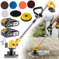 Wireless Rotating Electric Floor Cleaner with Telescopic Handle - 2 Brush Heads, 4 Mop Pads, Cordless Spin Scrubber for Kitchen, Bathroom, Balcony & Living Room Floors