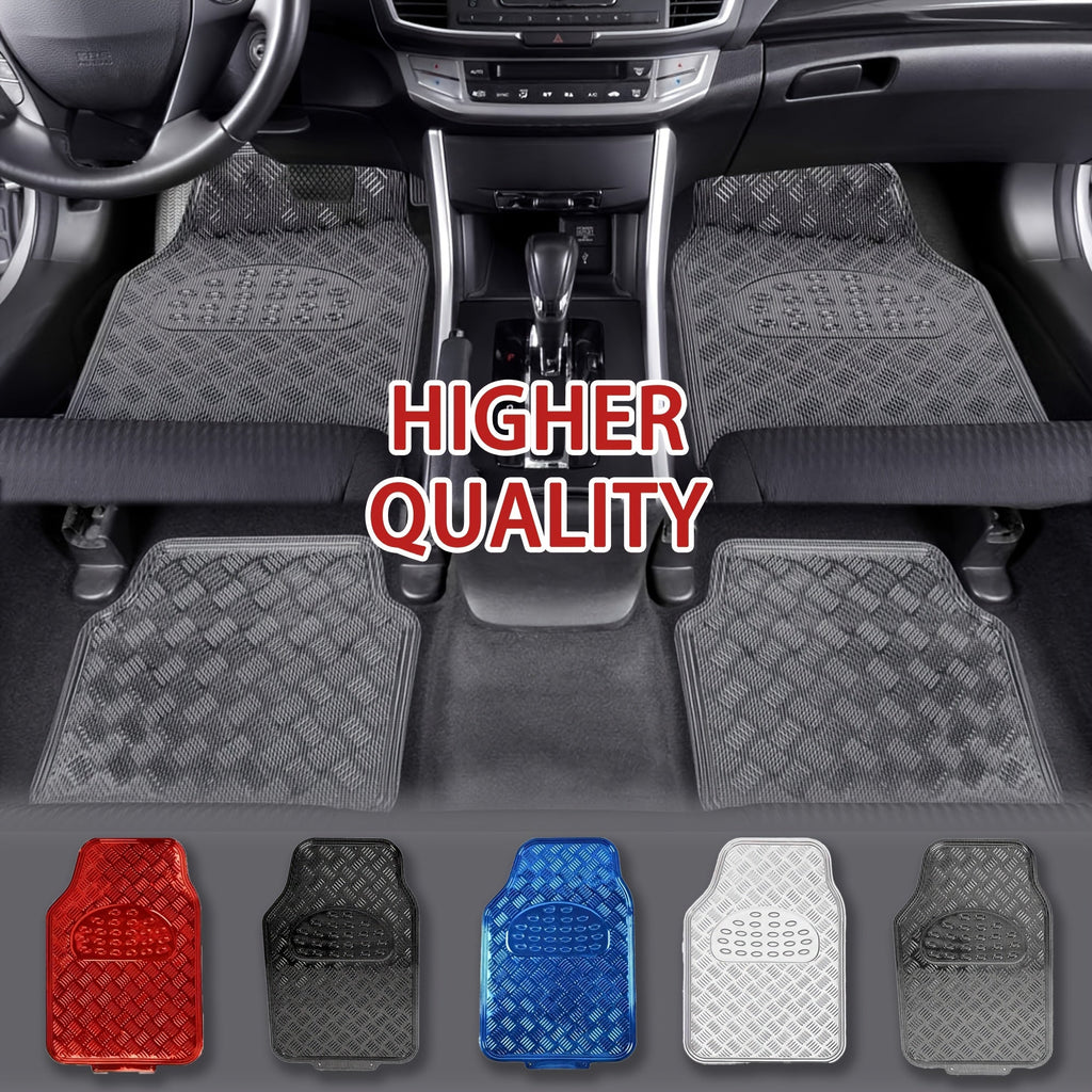 4-Piece Car Floor Mats Set Waterproof All-Weather Heavy Duty - Non-Slip Dustproof Easy Clean Universal Fit for SUV Truck Sedan, Full Coverage Interior Protection Mats in Multiple Colors