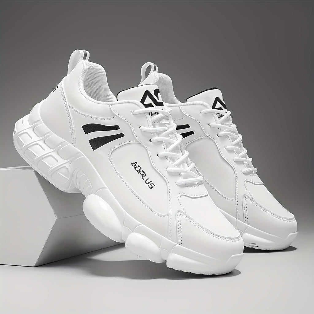 Men's Road Running Sneakers – Anti-Slip Wear-Resistant Lace-Up Athletic Shoes, All Season Low Top Casual Outdoor Sneakers, Blue Black White, Sizes US 6.5–13.5