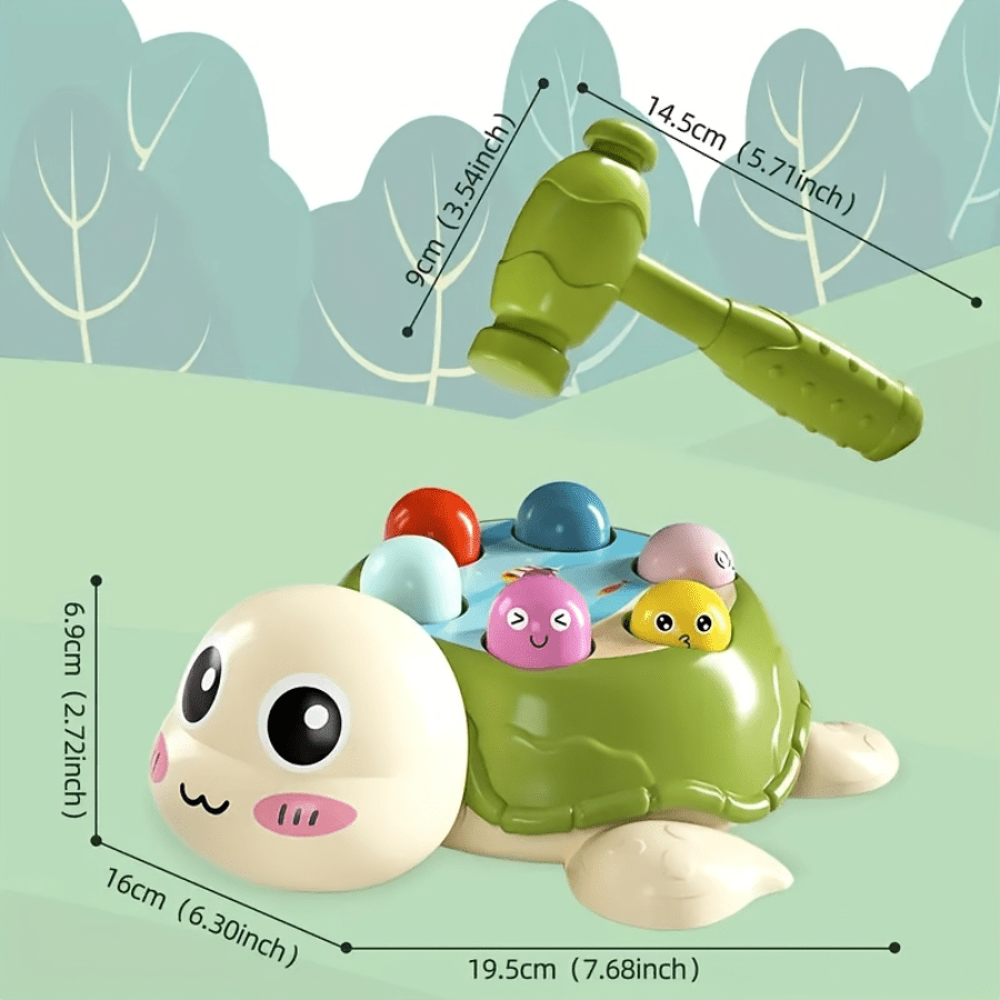 Toddler Hammer Toy Turtle Shape Sorter – Educational Colorful Pounding Bench for Kids, Shape Sorting Learning Game, Perfect Christmas Halloween Thanksgiving Gift for Boys & Girls 18M+