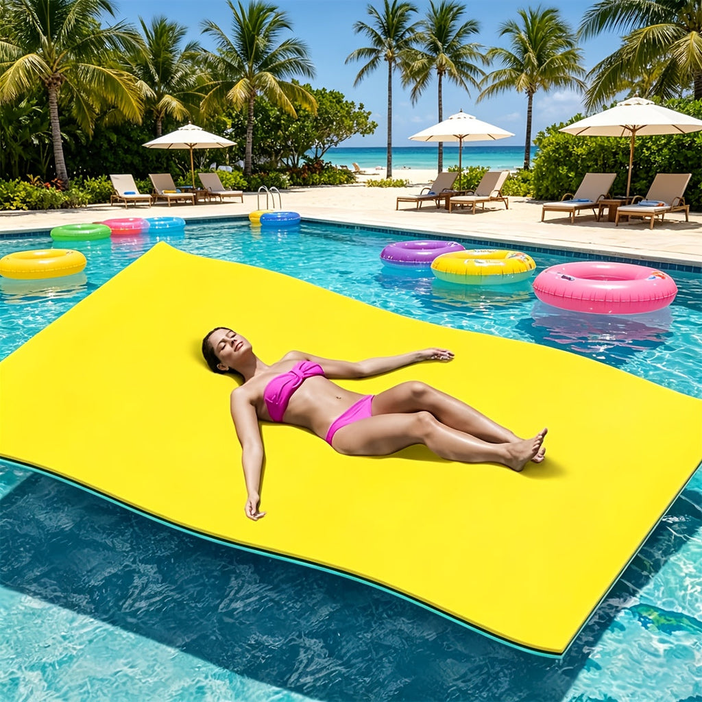 Floating Water Mat for Lake 11FT & 19.8FT – 3-Layer Tear-Resistant XPE Foam Lily Pad Float for Adults, Portable Rollup Water Floating Pad for Swimming, Relaxing & Water Recreation