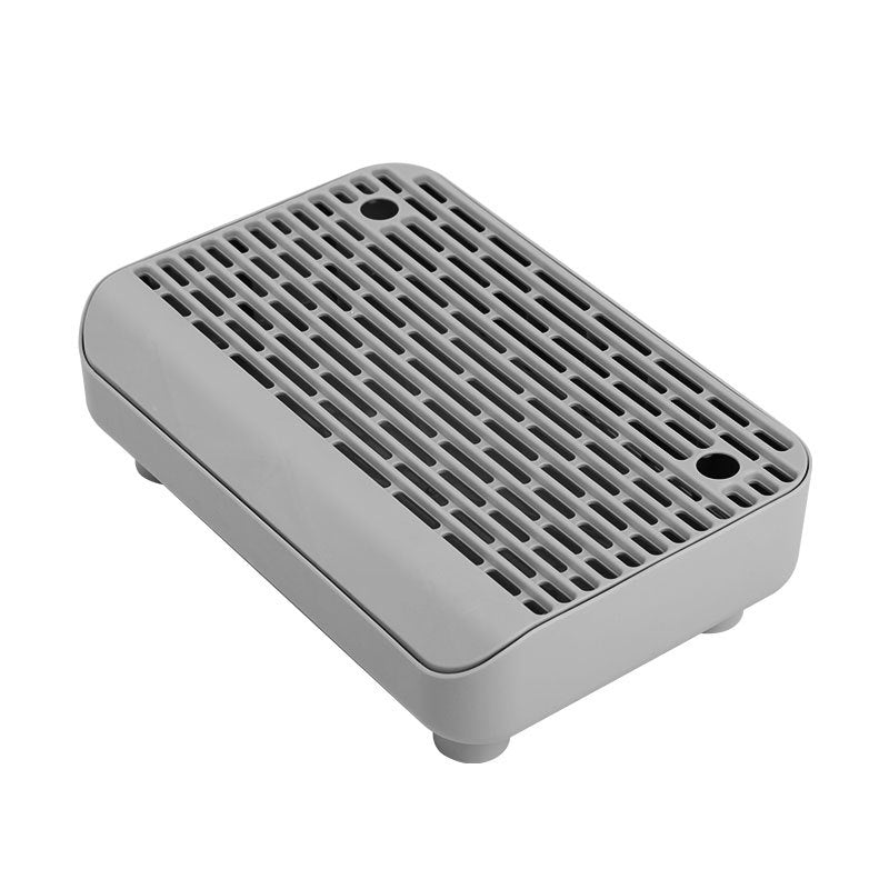 Double-Layer Cat Litter Trapping Mat with Step & Detachable Legs – Non-Slip Leakproof Filter Design, Easy to Clean, Fits Most Litter Boxes, Light Gray