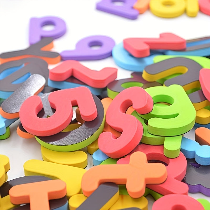 50 Pcs Magnetic Letters and Numbers for Kids Colorful Alphabet Refrigerator Magnets Educational Fridge Stickers Learning Toy for Toddlers Preschool Spelling Reading ABCs 123s Gift Random Colors