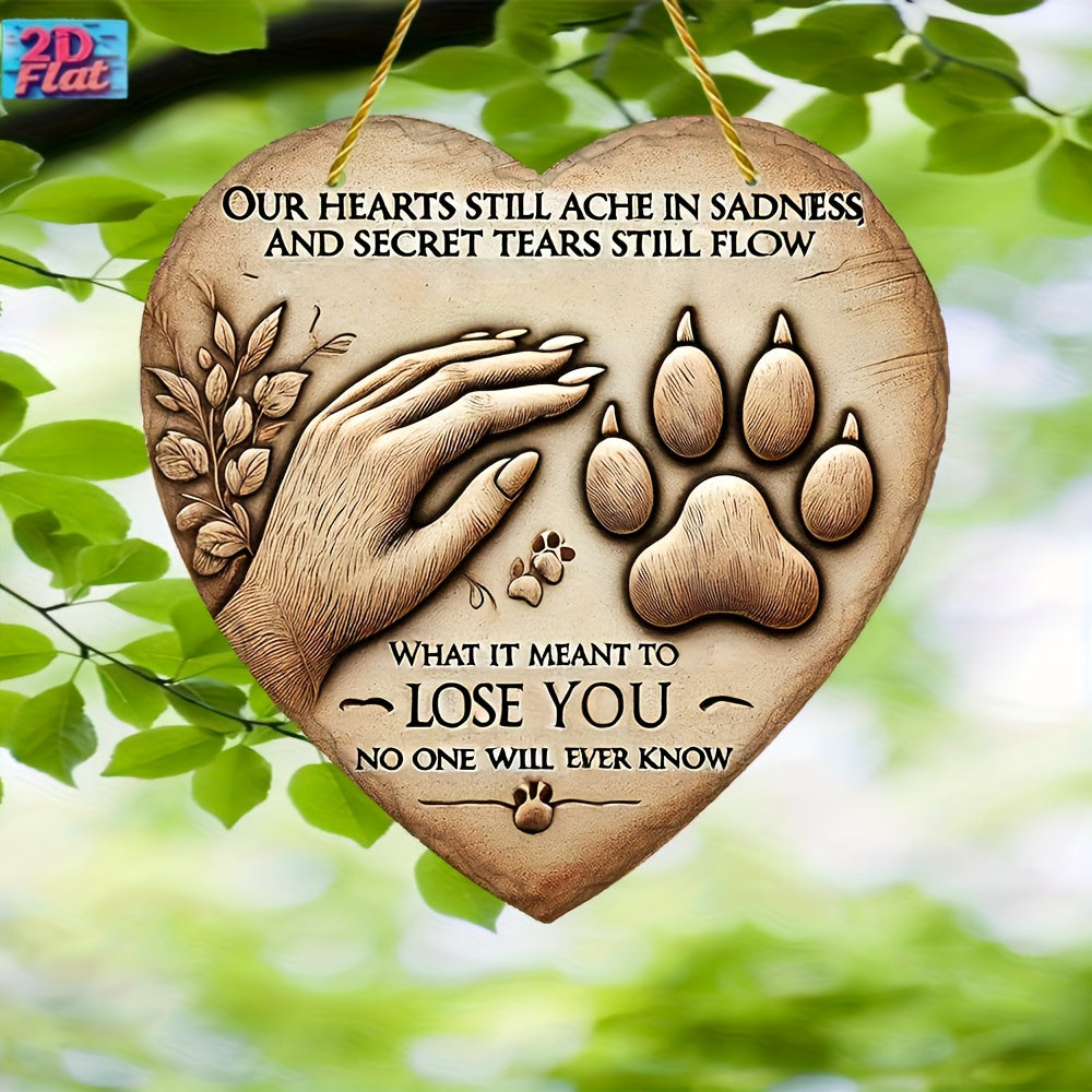 Heart-Shaped Resin Dog Grave Marker - 6.3" Pet Memorial Sign for Yard & Lawn, Decorative Sympathy Gift for Loss of Dog, Outdoor Pet Remembrance Plaque (Model A)