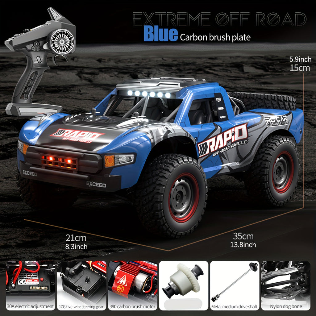 1:14 Scale High Speed RC Car 4WD Off-Road Vehicle – Brushless Motor PRO 50-70 km/h or Carbon Brush 38 km/h – Four-Wheel Drive Remote Control Truck for Adults & Kids