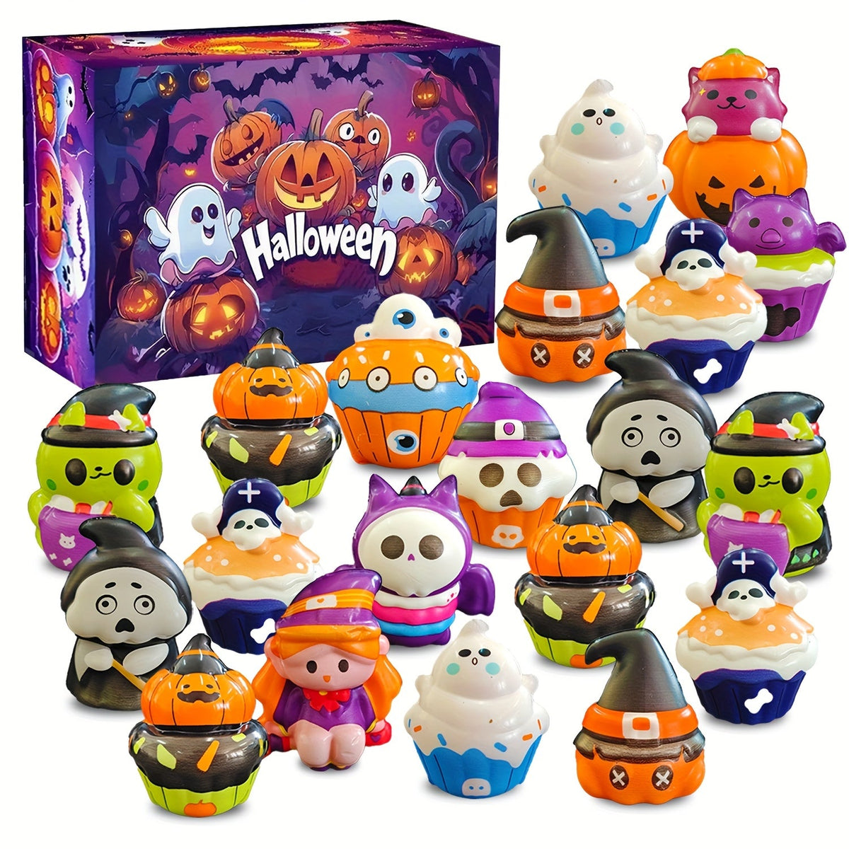 Halloween Squeeze Toys 10 Pack Slow Rising Squishy Party Favors - Assorted Spooky Squishies for Kids, Bulk Halloween Party Favors, Classroom Rewards, Birthday Gifts for Boys & Girls, Goody Bag Fillers