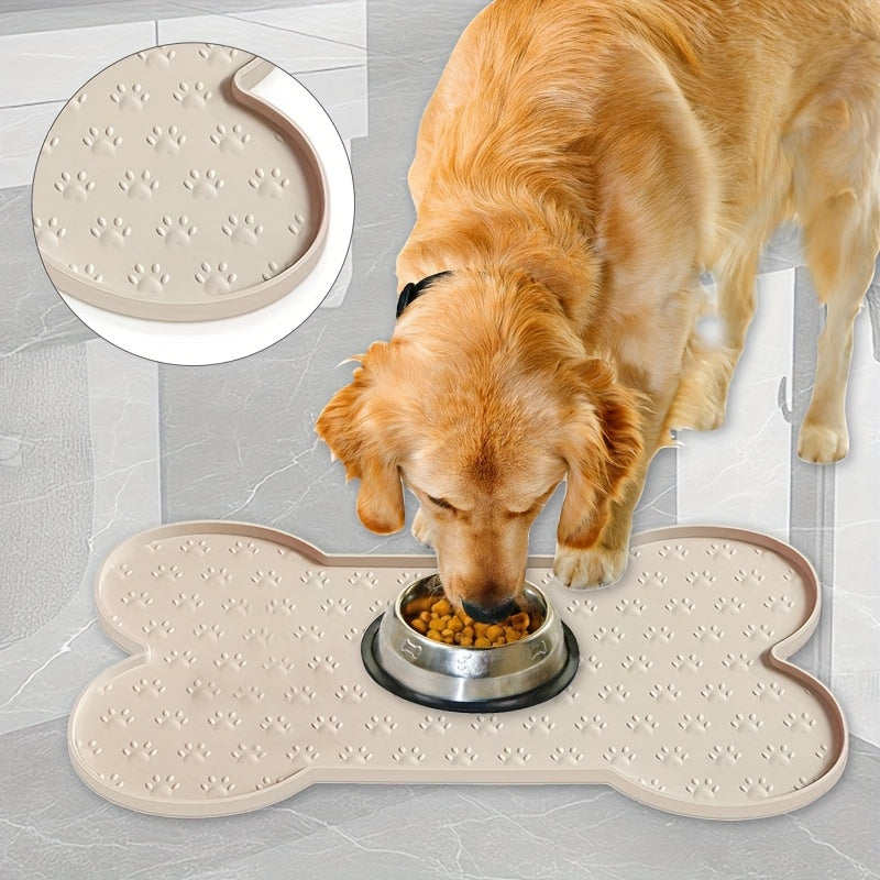 Silicone Pet Feeding Mat for Dogs – Non-Slip Waterproof Food Bowl Mat Easy to Clean – Dog Placemat for Food & Water Bowls in Black, Apricot, Pink & Gray